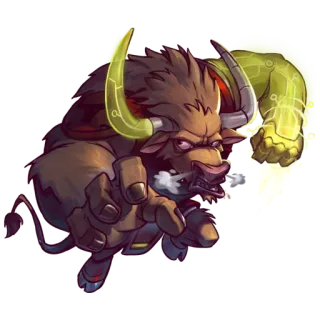 🐂 toro arrabbiato, mostro, fantasy, potenza, aggressività, futuristico, superpotere telegram sticker