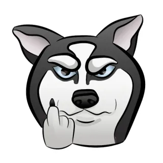 🖕 anjing, jari tengah, menyinggung, gestur, kasar, kartun, hewan telegram sticker