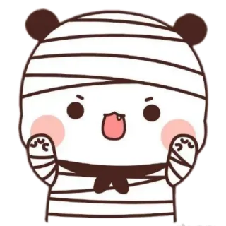 😲 パンダ, かわいい, 漫画, ばんそうこう, けが, 動物 telegram sticker