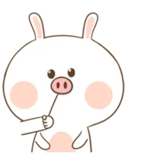 😐 Hase, Kaninchen, Cartoon, Süß, Tier, Schwein, Figur telegram sticker