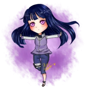 😆 Hinata Hyuga Naruto 애니메이션, 만화, 치비, 히나타, 나루토, 휴우가 telegram sticker