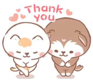 😊 Thank you grazie, carino, animali, cartoni animati, amicizia, saluti telegram sticker