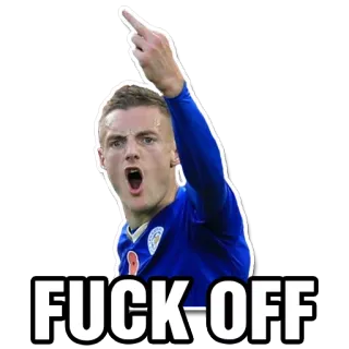 😡 Jamie Vardy FUCK-OFF футбол, агрессивный, средний палец, Джейми Варди, спорт, футбол telegram sticker