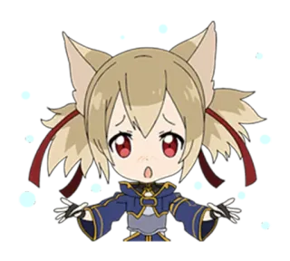 😧 Anime, Chibi, Słodkie, Kocie uszy, Kreskówka, Postać telegram sticker