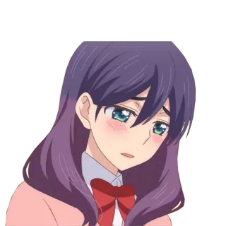 😞 anime, girl, cute, sad, character whatsapp sticker