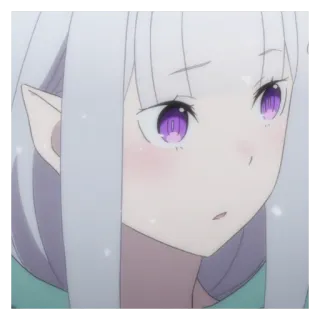 🩹 Emilia Re:Zero Anime, Chica, Elfo, Lindo, Kawaii, Emilia, Re:Zero whatsapp sticker