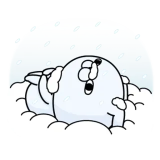 ☃️ 雪, 冬, 漫画, 雪玉, 寒い telegram sticker