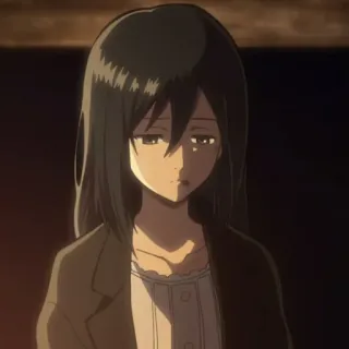 🥀 Mikasa Ackerman Attack on Titan anime, girl, manga, Mikasa Ackerman, character telegram sticker