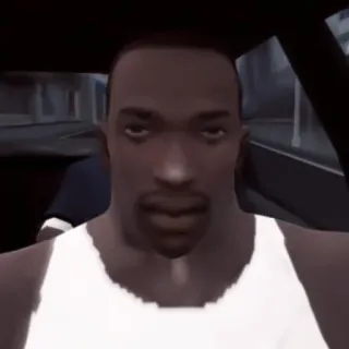 🥞 Carl Johnson Grand Theft Auto: San Andreas Carl Johnson, CJ, Grand Theft Auto, San Andreas, Postać z gry, Jazda samochodem telegram sticker