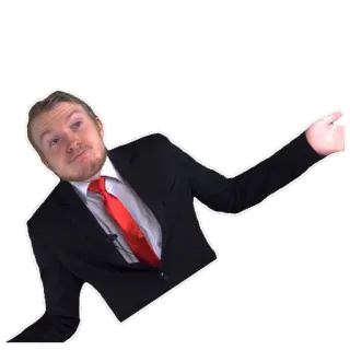 🍆 homem, terno, gravata vermelha, apontando, empresário, gesto telegram sticker