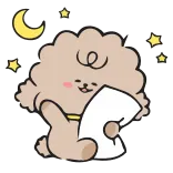 😴 chien, animal, endormi, mignon, lune, étoiles, oreiller whatsapp sticker