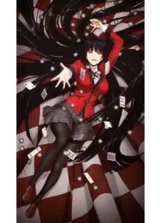 🃏 Yumeko Jabami Kakegurui Anime, Manga, Kakegurui, Yumeko Jabami, Perjudian, Fan art telegram sticker