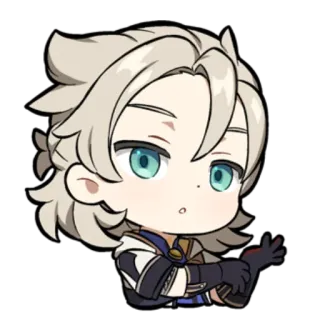 🤨 Albedo Genshin Impact anime, süß, chibi, spiel, genshin, albedo whatsapp sticker