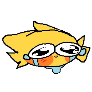 😿 desenho animado, personagem, amarelo, fofo, olhos, adesivo telegram sticker