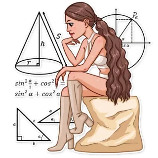 🤔 s
sin²α + cos²α = 
sin²α + cos²α matematica, geometria, donna, istruzione, equazioni telegram sticker