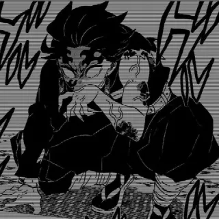 🥰 Anime, Demon, Manga, Kunst, Zwart-wit telegram sticker