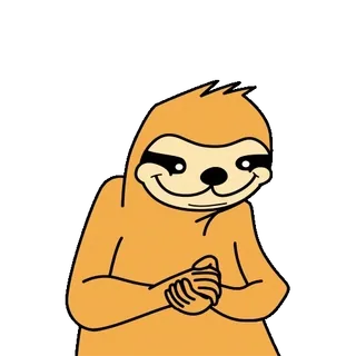 😏 leniwiec, kreskówka, zwierzę, ssak, słodki, śmieszny, uśmiechnięty whatsapp sticker