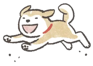 😃 cachorro, animal de estimação, animal, correndo, feliz, fofo, desenho animado whatsapp sticker