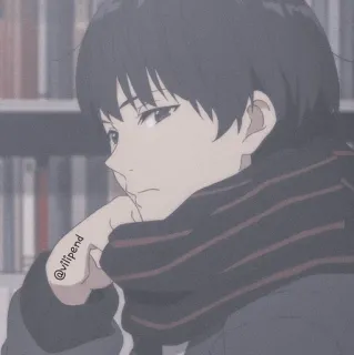 🎟 @vilipend Anime, Jongen, Sjaal, Illustratie, Boeken, Bibliotheek telegram sticker
