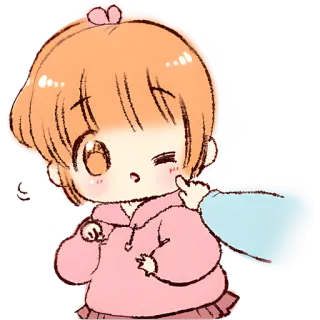 👈 nhãn dán, hoạt hình, anime, cô gái, dễ thương, ngón giữa whatsapp sticker