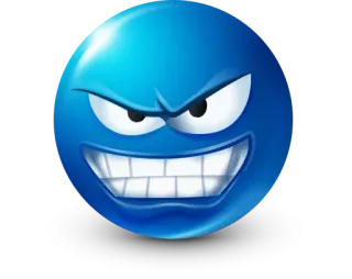 🤩 enfadado, emoji, azul, cara whatsapp sticker