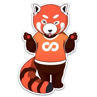 😜 แพนด้าแดง, สัตว์, น่ารัก, การ์ตูน, สติกเกอร์ telegram sticker