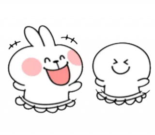 😛 うさぎ, バニー, かわいい, マンガ, カワイイ, 笑顔 telegram sticker