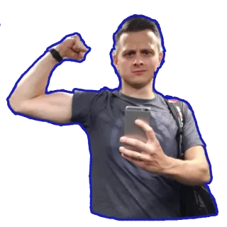 💪 homem, selfie, fitness, músculo, braço, fisiculturista telegram sticker