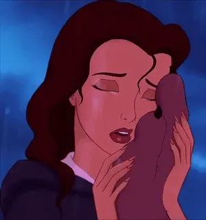 🧚♀ Belle Beauty and the Beast Disney, traurig, weinend, Cartoon, animiert, Prinzessin, Film, Belle telegram sticker