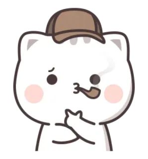🍼 chat, détective, dessin animé, autocollant telegram sticker
