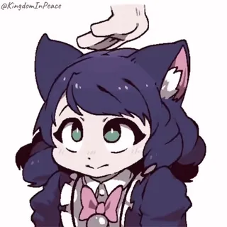 😊 @KingdomInPeace anime, catgirl, cute, pet, pat, head pat, digital art telegram sticker