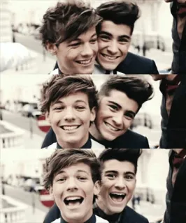 😃 Zayn Malik, Louis Tomlinson 男性, ポートレート, 笑顔, 有名人, 歌手, One Direction telegram sticker