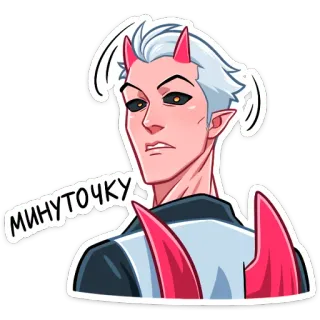 🤔 минуточку demonio, cuernos, criatura, masculino, sticker, anime, manga, fantasía whatsapp sticker