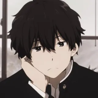 ☁ Anime, Chico, Adolescente, Retrato, Uniforme escolar whatsapp sticker