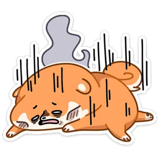 🫠 개, 지침, 피곤한, 만화, 슬픈, 압도된 telegram sticker