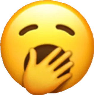 😩 Emoji, Bostezo, Somnoliento, Aburrido, Cansado, Mano en la boca whatsapp sticker