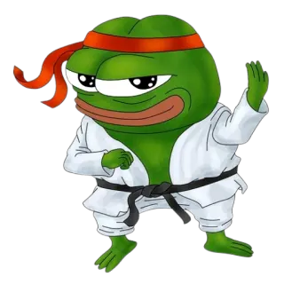 🥷 Pepe the Frog pepe, ếch, karate, võ thuật, meme trên mạng telegram sticker