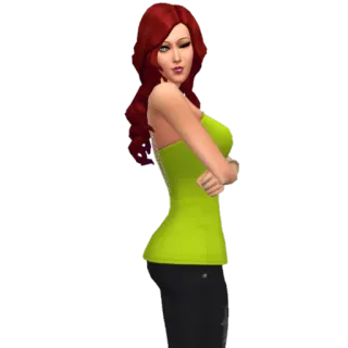 😉 woman, sims, redhead, female, digital art telegram sticker