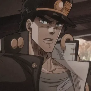 🐬 Jotaro Kujo JoJo's Bizarre Adventure アニメ, マンガ, ジョジョ, 承太郎 telegram sticker