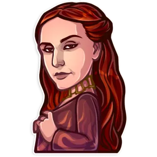 😏 Melisandre Game of Thrones Melisandre, Gra o Tron, czerwona kapłanka, fantasy, postać telegram sticker