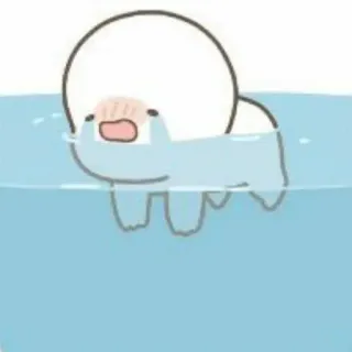 😭 nuoto, cartoni animati, animale, acqua, carino telegram sticker