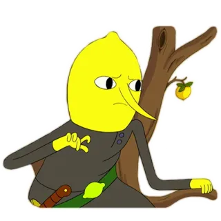 😤 Lemongrab Adventure Time cartoon, character, animated, yellow, lemon telegram sticker