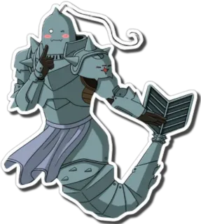 😉 Alphonse Elric Fullmetal Alchemist อนิเมะ, ชุดเกราะ, แขนกลคนแปรธาตุ, อัลฟองเซ เอลริค, คาวาอิ, น่ารัก telegram sticker