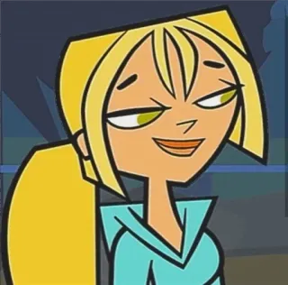 😊 Bridgette Total Drama Мультфильм, Персонаж, Блондинка, Улыбка, Анимированный telegram sticker
