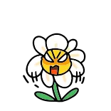 🌷 fiore, arrabbiato, cartone animato, pianta, emoticon, espressione whatsapp sticker