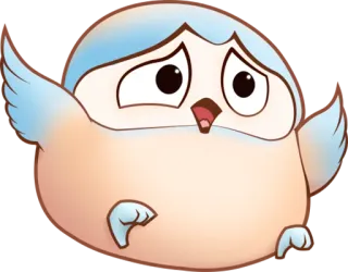 😧 ptak, kreskówka, słodki, zwierzę, kawaii telegram sticker