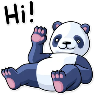 👋 Hi! Панда, Животное, Милый, Дружелюбный, Привет, Приветствие telegram sticker