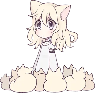 🐱 Anime, Katzenmädchen, Süß, Kemonomimi telegram sticker