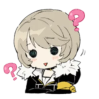 🤔 anime, chibi, cartoon, question mark, cute, sticker telegram sticker