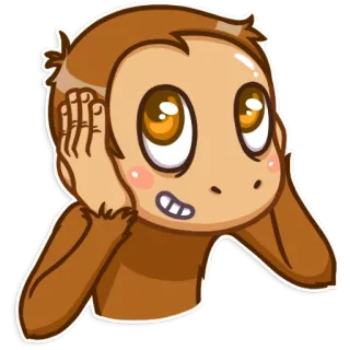 🙉 monkey, cartoon, emoji, cute, animal telegram sticker